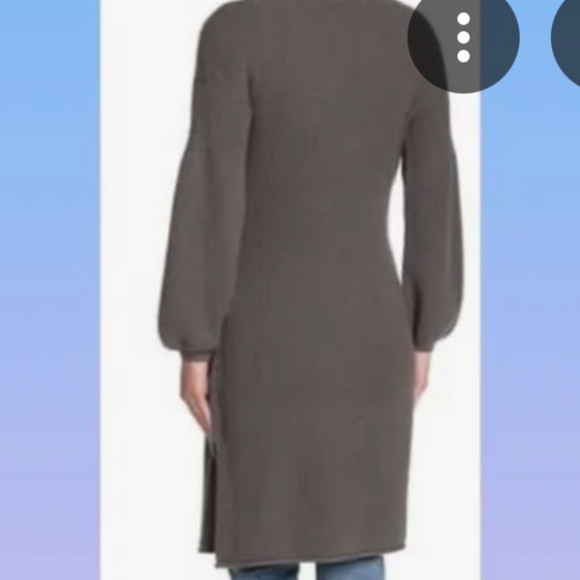 Long line open front cardigan with small balloon sleeves - Picture 8 of 10